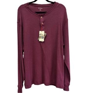 Cremeux Adirondack Lake Collection Men’s Henley in Burgundy XL NWT